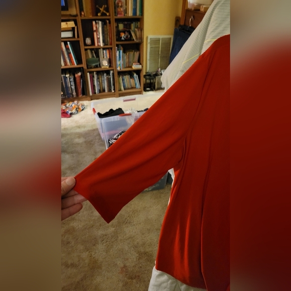 Slinky Brand Red 3/4 Sleeve Jacket 2X - Picture 2 of 3